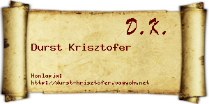 Durst Krisztofer névjegykártya