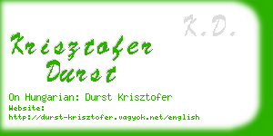 krisztofer durst business card